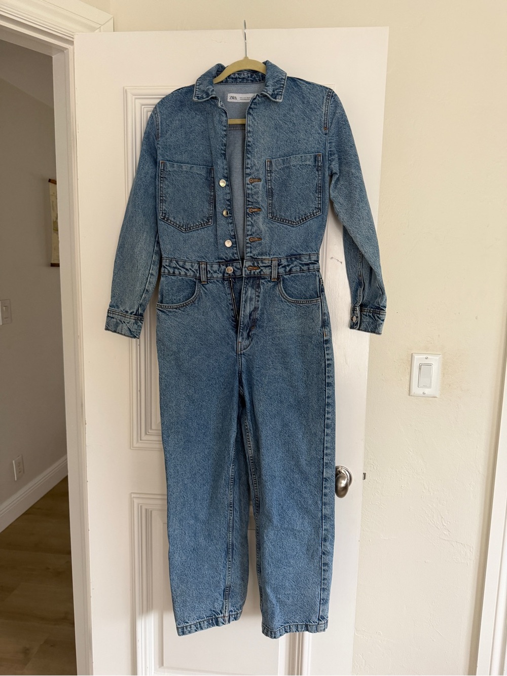 Zara Light Blue Denim jumpsuit